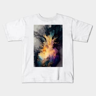 Pineapple Fusion - Abstract Alcohol Ink Resin Art Kids T-Shirt